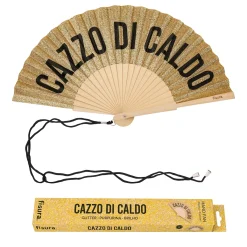 Abanico "Cazzo di caldo" purpurina