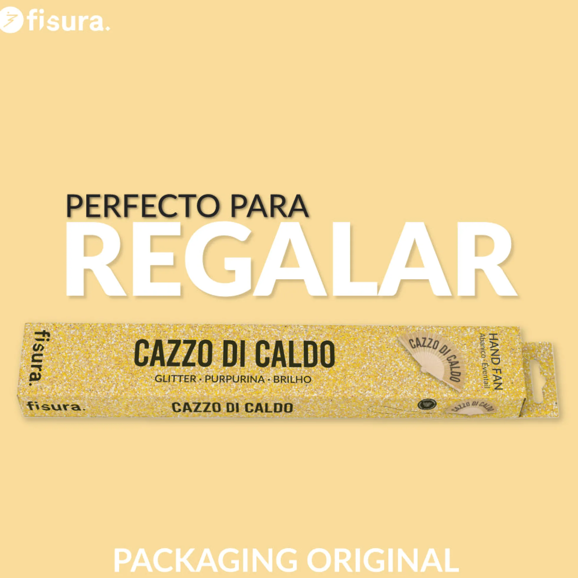 Abanico "Cazzo di caldo" purpurina