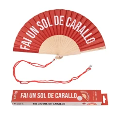 Abanico “Fai un sol de carallo” rojo