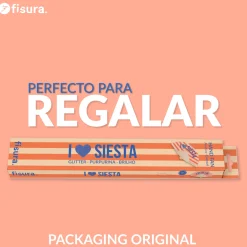 Abanico "I love siesta" purpurina