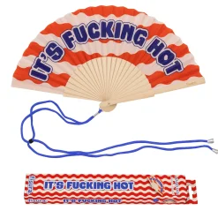 Abanico “It’s fucking hot” ondas rojas