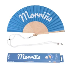 Abanico “Morriña” azul