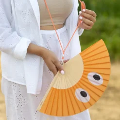 Abanico “Ojos” naranja