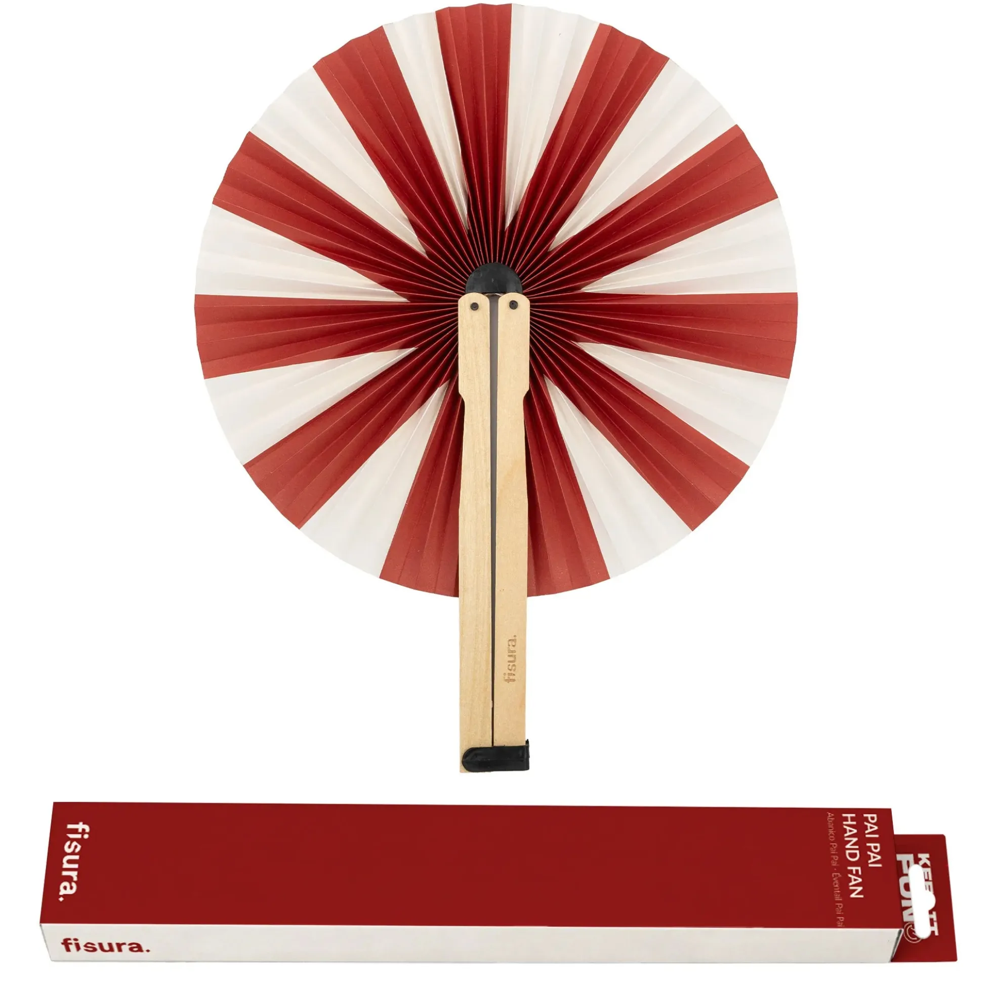 Abanico pai pai “Rayas rojas”