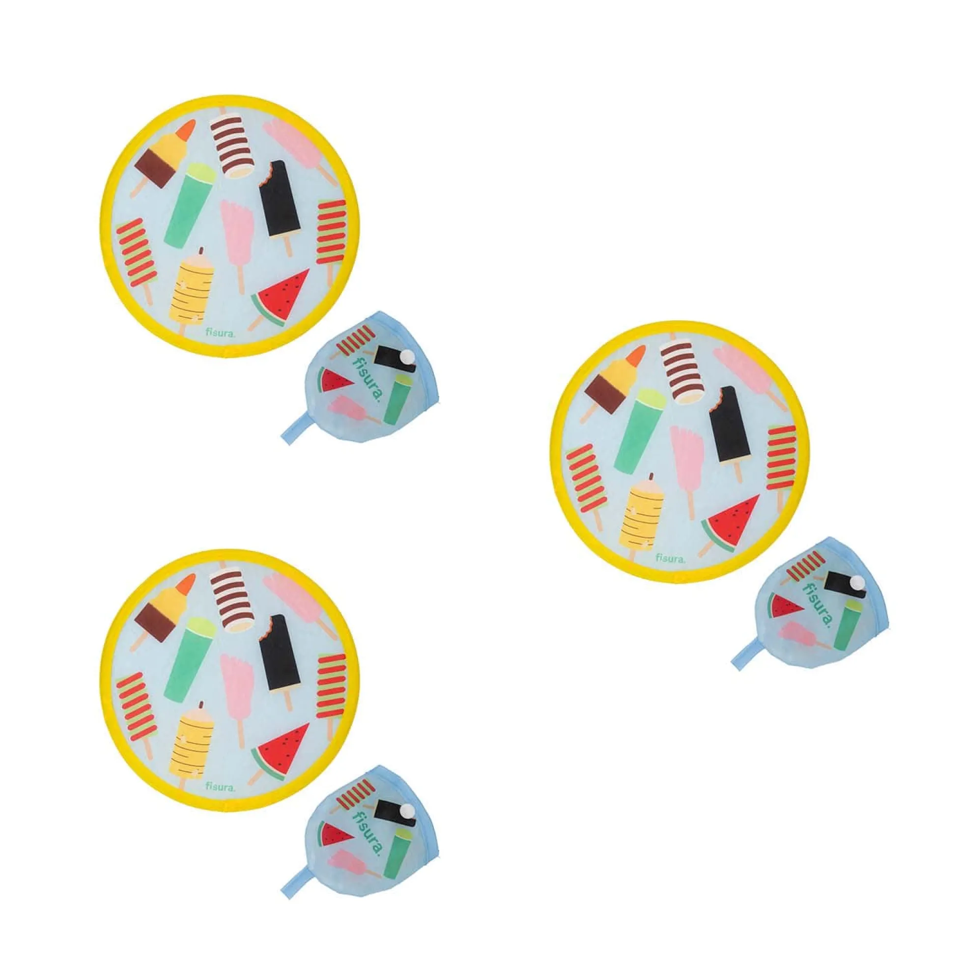 Abanico plegable “helados” pack de 3