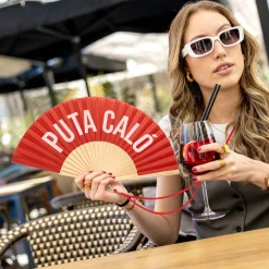 Abanico “Puta caló” rojo