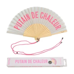 Abanico "Putain de chaleur" gris