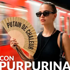 Abanico “Putain de chaleur” purpurina