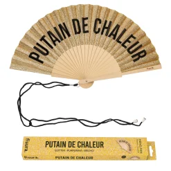 Abanico “Putain de chaleur” purpurina