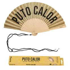 Abanico "Puto calor" purpurina