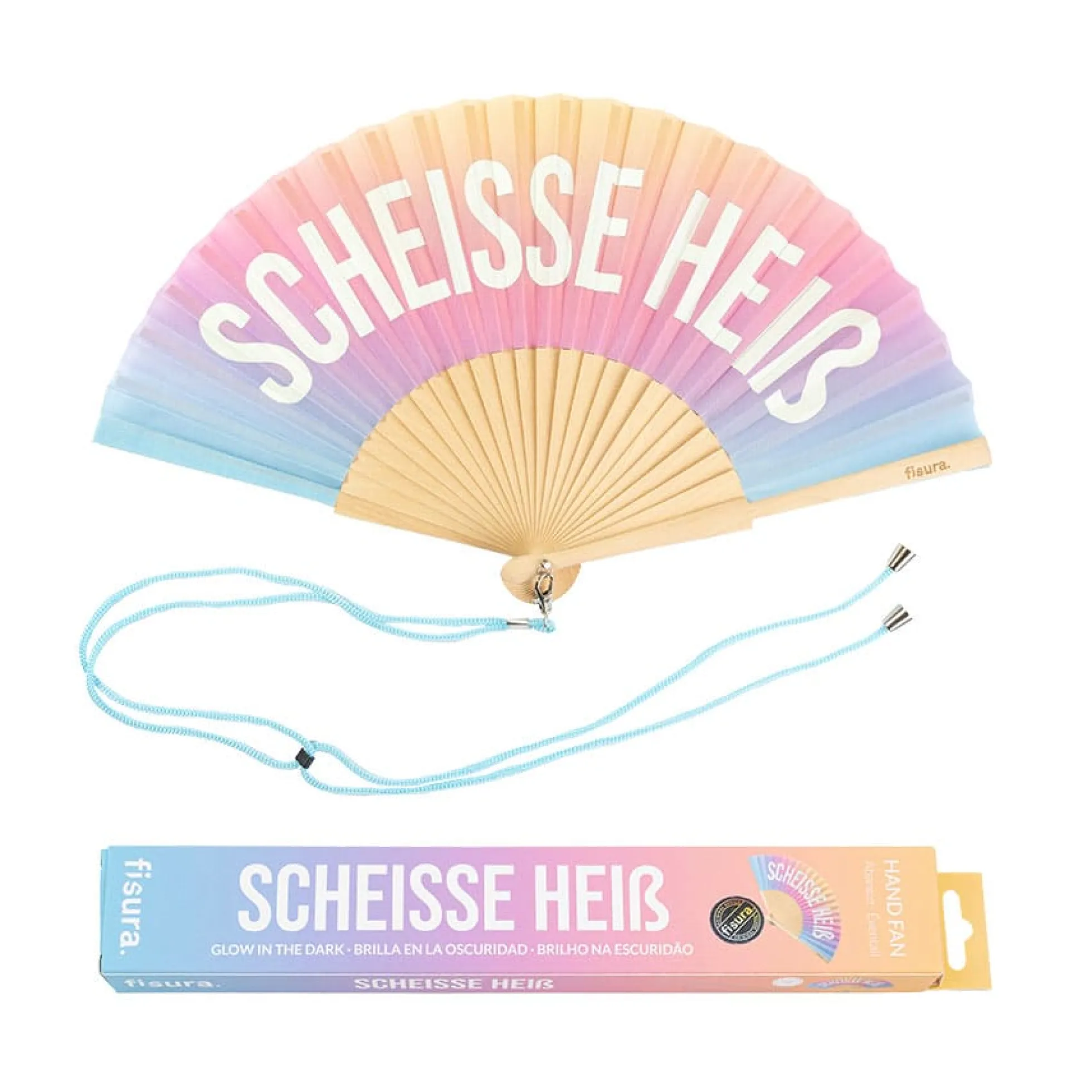Abanico "Scheisse heiß" degradado (brilla en la oscuridad)