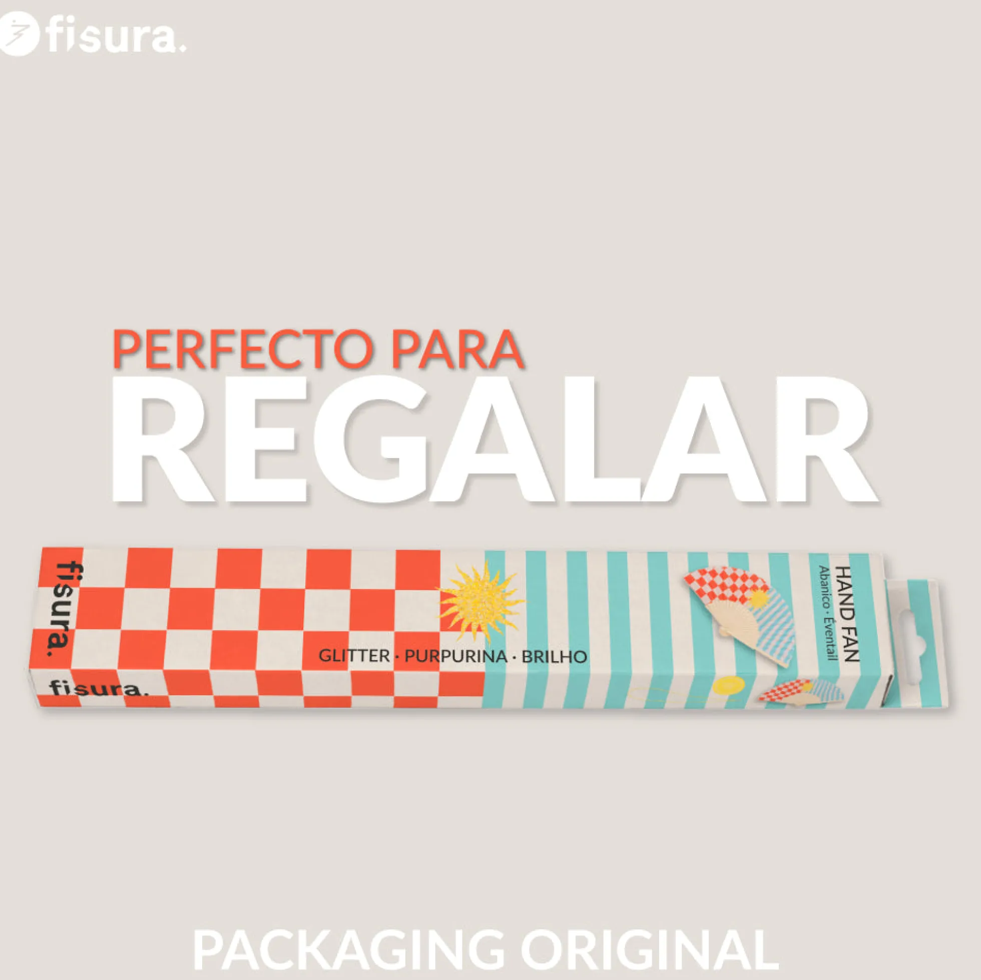 Abanico sol purpurina