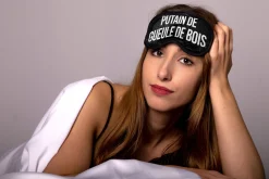Antifaz de gel “Putain de geule de bois” negro