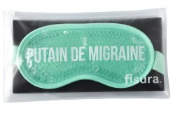 Antifaz de gel “Putain de migraine” verde menta