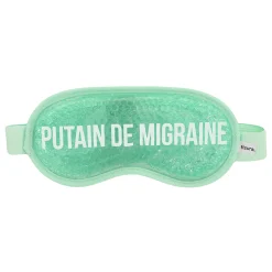 Antifaz de gel “Putain de migraine” verde menta