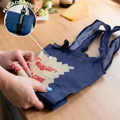 Bolsa compra plegable "Don’t forget champagne, flowers, cheese”