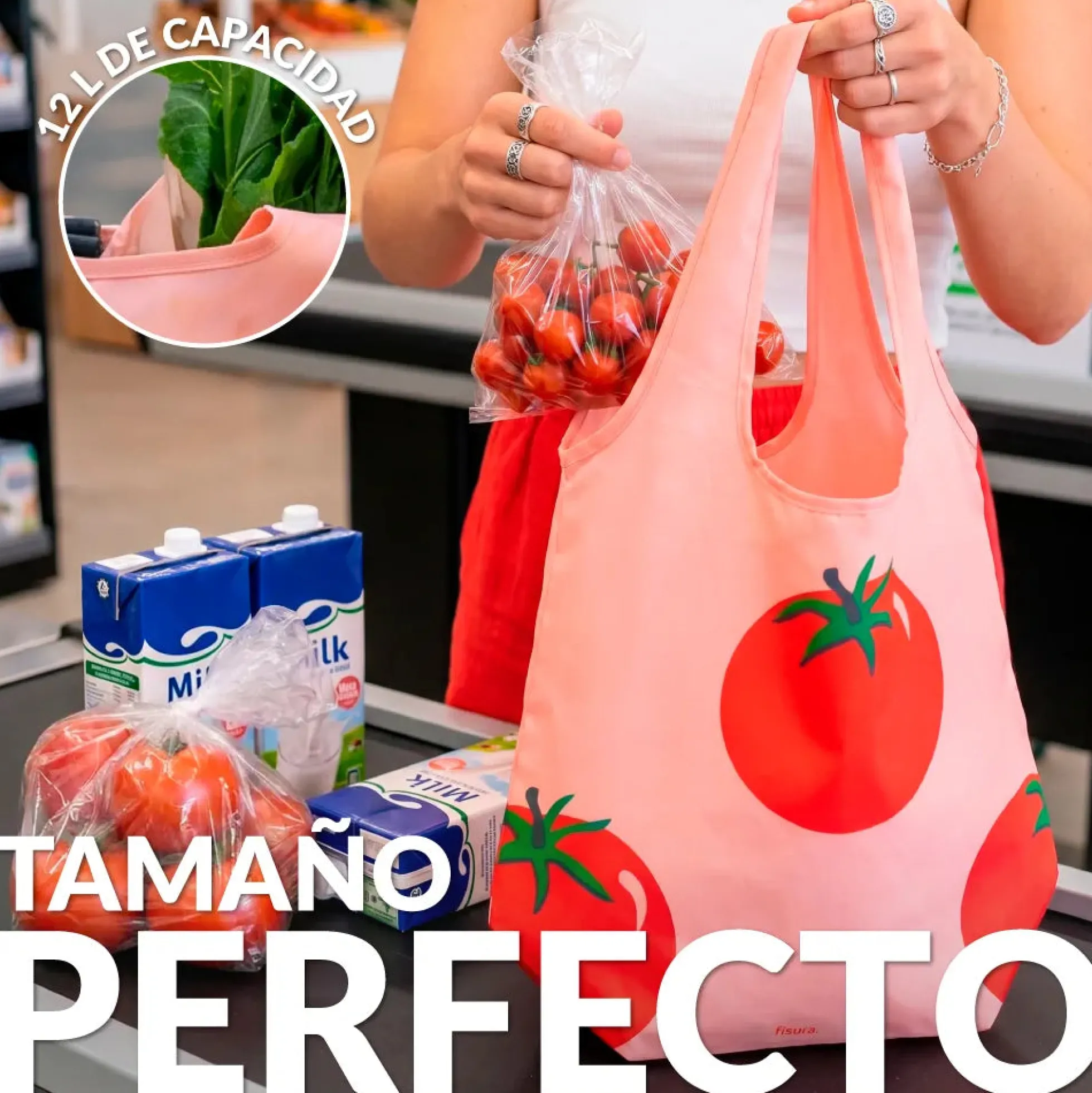 Bolsa compra plegable tomates