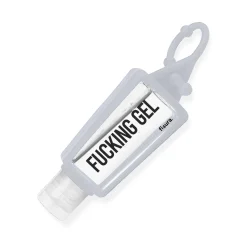 Botella colgador "Fucking gel" Blanco
