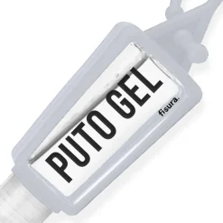 Botella colgador "Puto gel" Blanco