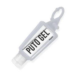 Botella colgador "Puto gel" Blanco