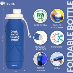 Botella plegable “Drink some fucking water”