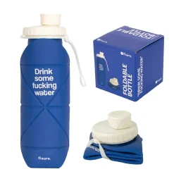 Botella plegable “Drink some fucking water”
