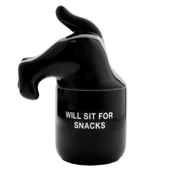 Bote premios “Will sit for snacks” negro
