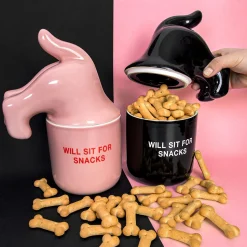 Bote premios “Will sit for snacks” rosa