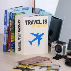 Caja fuerte libro “Travel is my therapy”