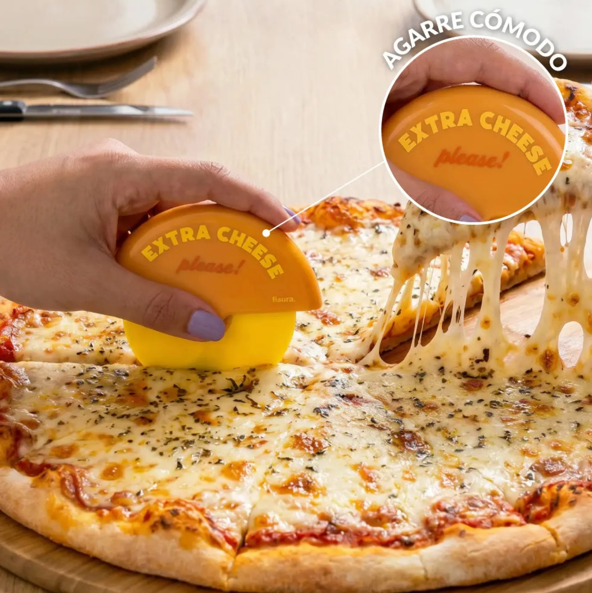 Corta pizza “Extra cheese, please”