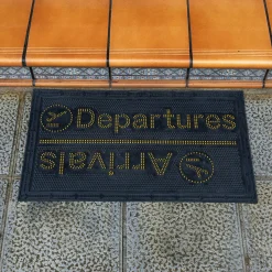 Felpudo de goma “Arrivals/Departures”