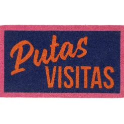 Felpudo "Putas visitas” multicolor