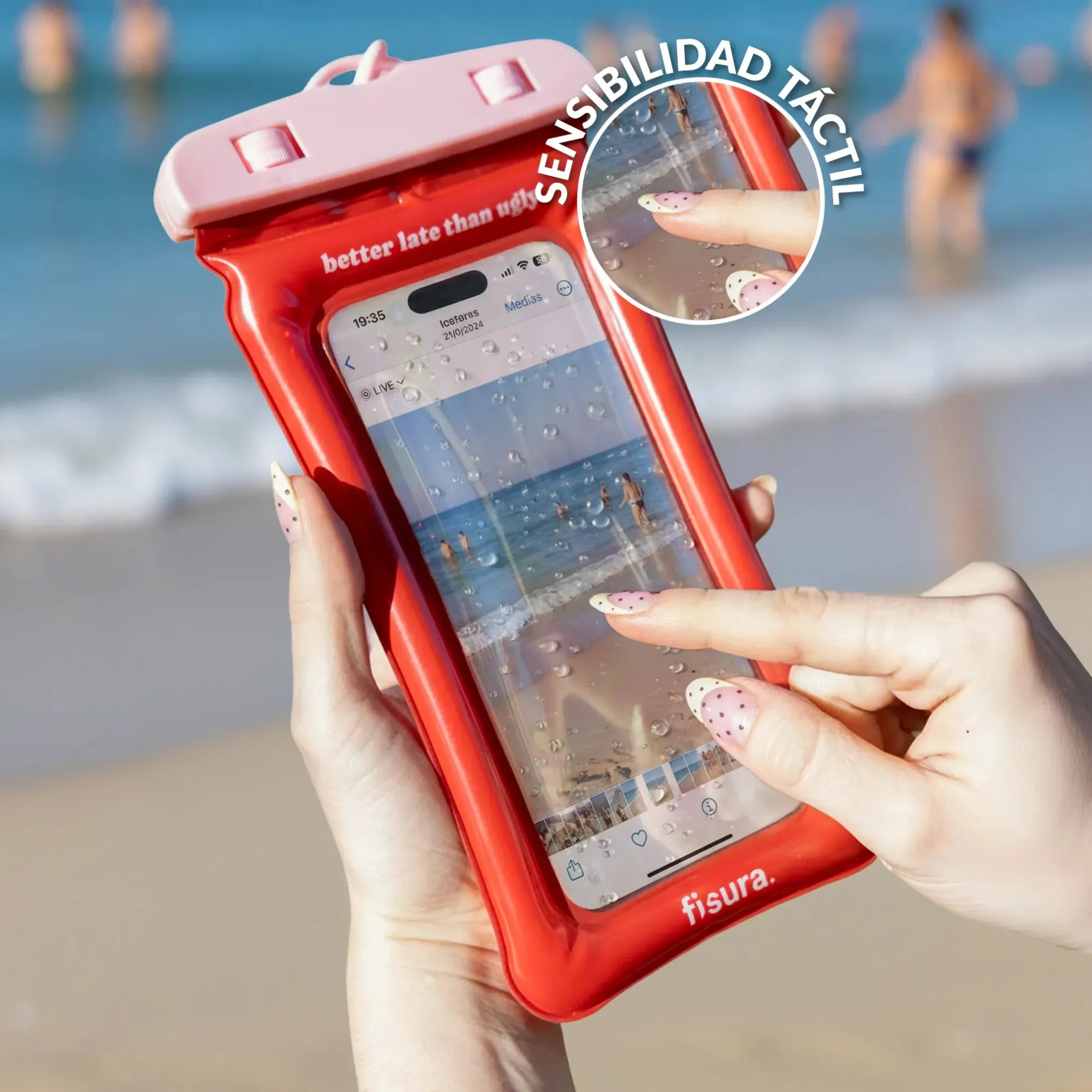 Funda móvil waterproof "Better late than ugly"