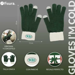 Guantes "I'm cold" verde y gris