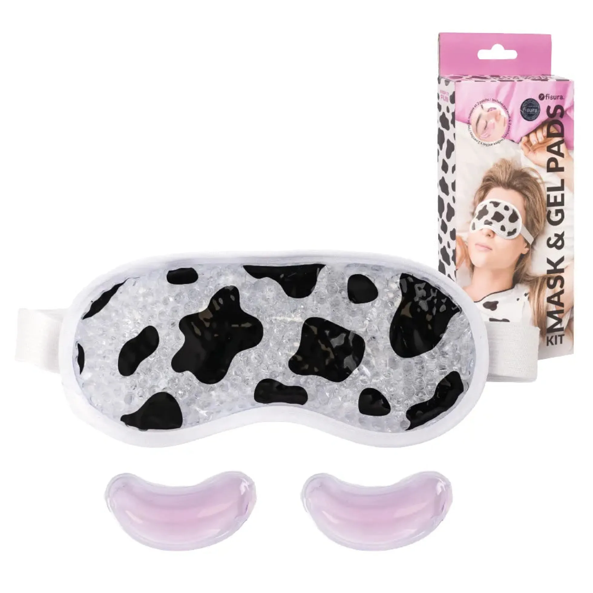 Kit antifaz y parches ojos “Vaca”