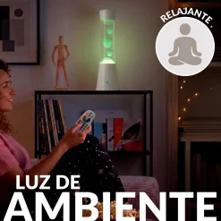 Lampara de lava tower 2.0 LED RGB blanca