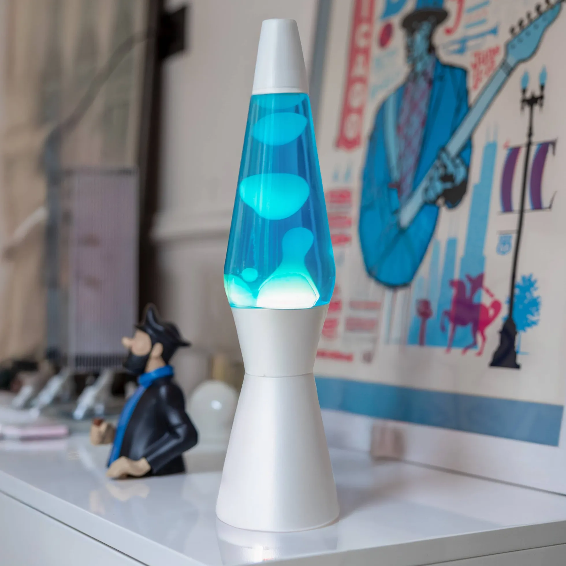 Lámpara de lava "bullet" azul