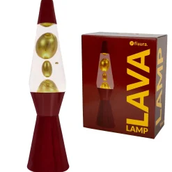 Lámpara de lava “bullet” granate y dorado