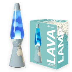 Lámpara de lava Bullet Mundo, líquido azul y lava blanca