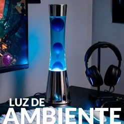Lámpara de Lava - Cromo / Azul