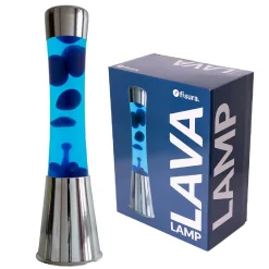 Lámpara de Lava - Cromo / Azul