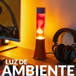 Lámpara de lava degradado rosa y naranja de 30 cm