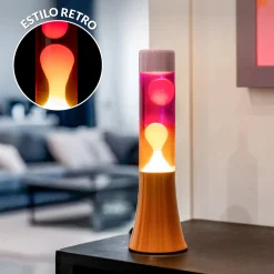 Lámpara de lava degradado rosa y naranja de 30 cm