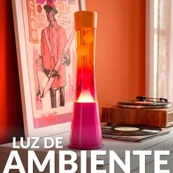 Lámpara de lava degradado rosa y naranja
