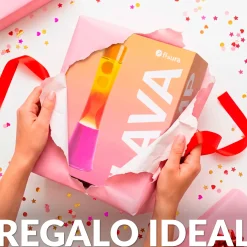 Lámpara de lava degradado rosa y naranja