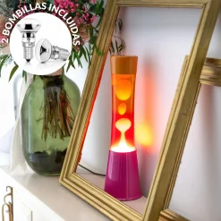 Lámpara de lava degradado rosa y naranja
