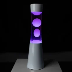 Lámpara de lava LED con base blanca - 7 colores