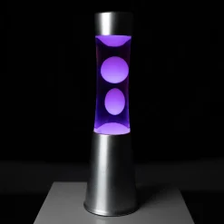 Lámpara de lava LED con base plata - 7 colores