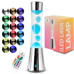 Lámpara de lava LED RGB cromo