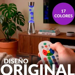 Lámpara de lava LED RGB cromo